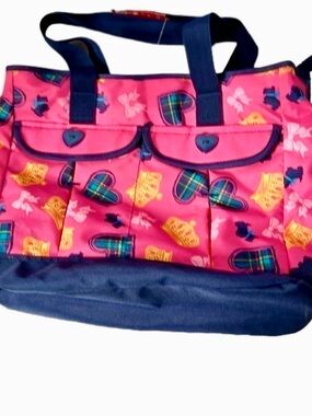 Embark Pink Hearts & Crowns Tote Bag Travel Carryall Beach Pool